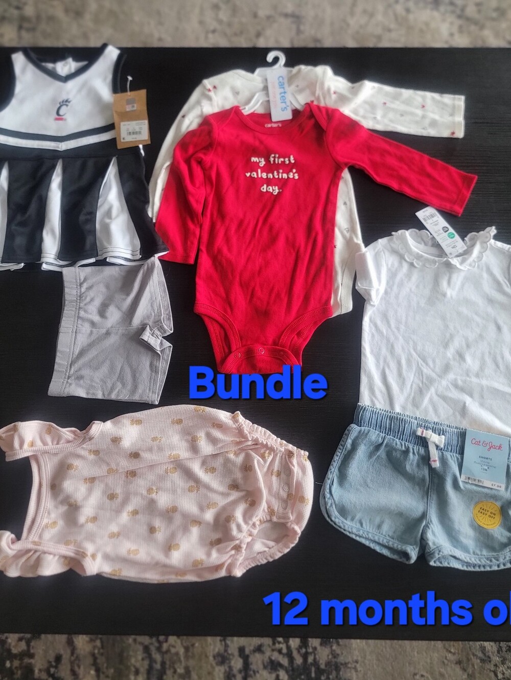NWT Baby girl bundle of 7 pieces 12months old Carter,Cat & Jack, Oshkosh etc